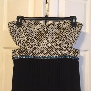 Strapless black maxi dress